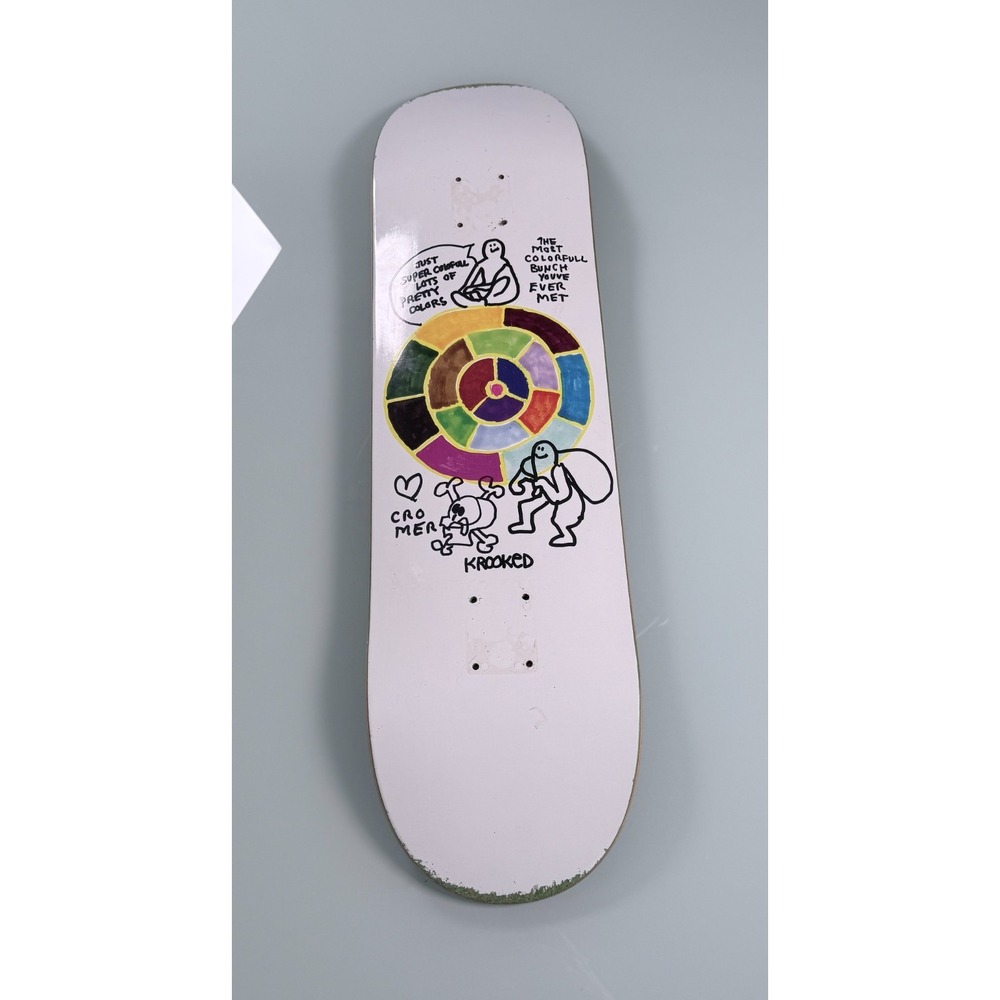Retired Krooked Skateboard Deck Brad Cromer Pantone Pro Artist Gonz Gonzales
